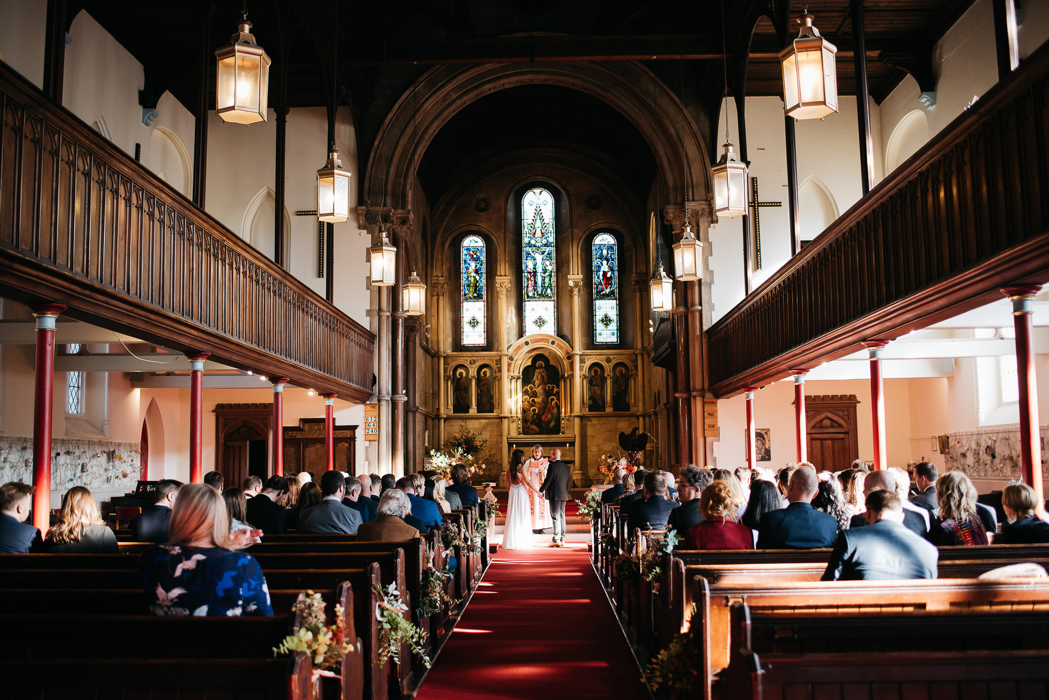 bride and groom in debeauvoir church ceremony